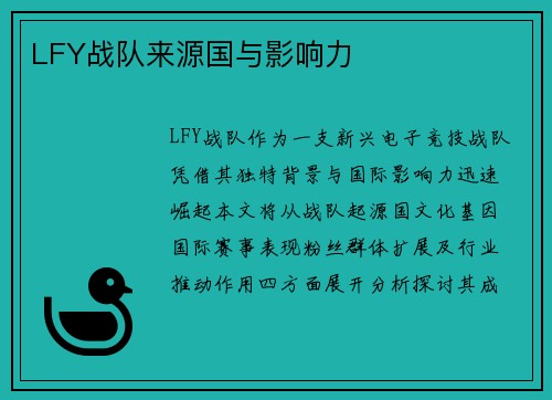 LFY战队来源国与影响力